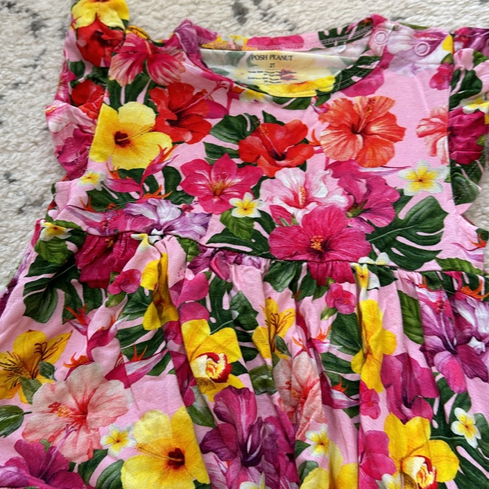Posh Peanut Toddler Sets - 2T Tops and Bloomers - Hawaiian Prints Retired - Picture 3 of 9